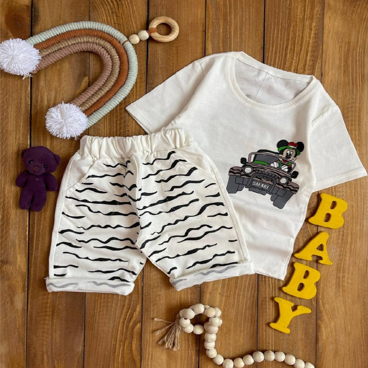 تیشرت شلوارک میکی ماشینی