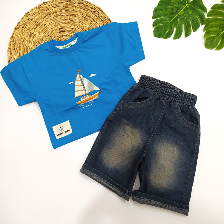 تیشرت شلوارک بچه گانه قایق